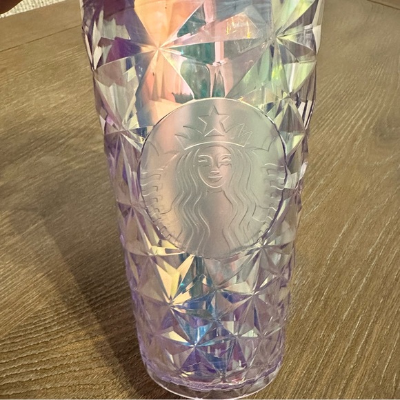 Starbucks Holiday 2023 Clear Diamond Prism Grande Cold Cup Tumbler 16 Oz w/Straw - Picture 2 of 4